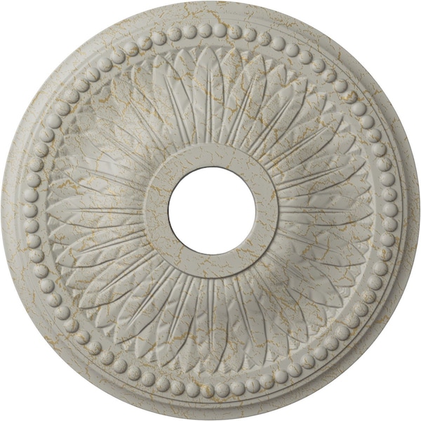 Ekena Millwork Bailey Ceiling Medallion (Canopies up to 5 3/4"), 18"OD x 3 3/4"ID x 1 1/2"P, Pot of Cream Crackle CM18BIPCC - main